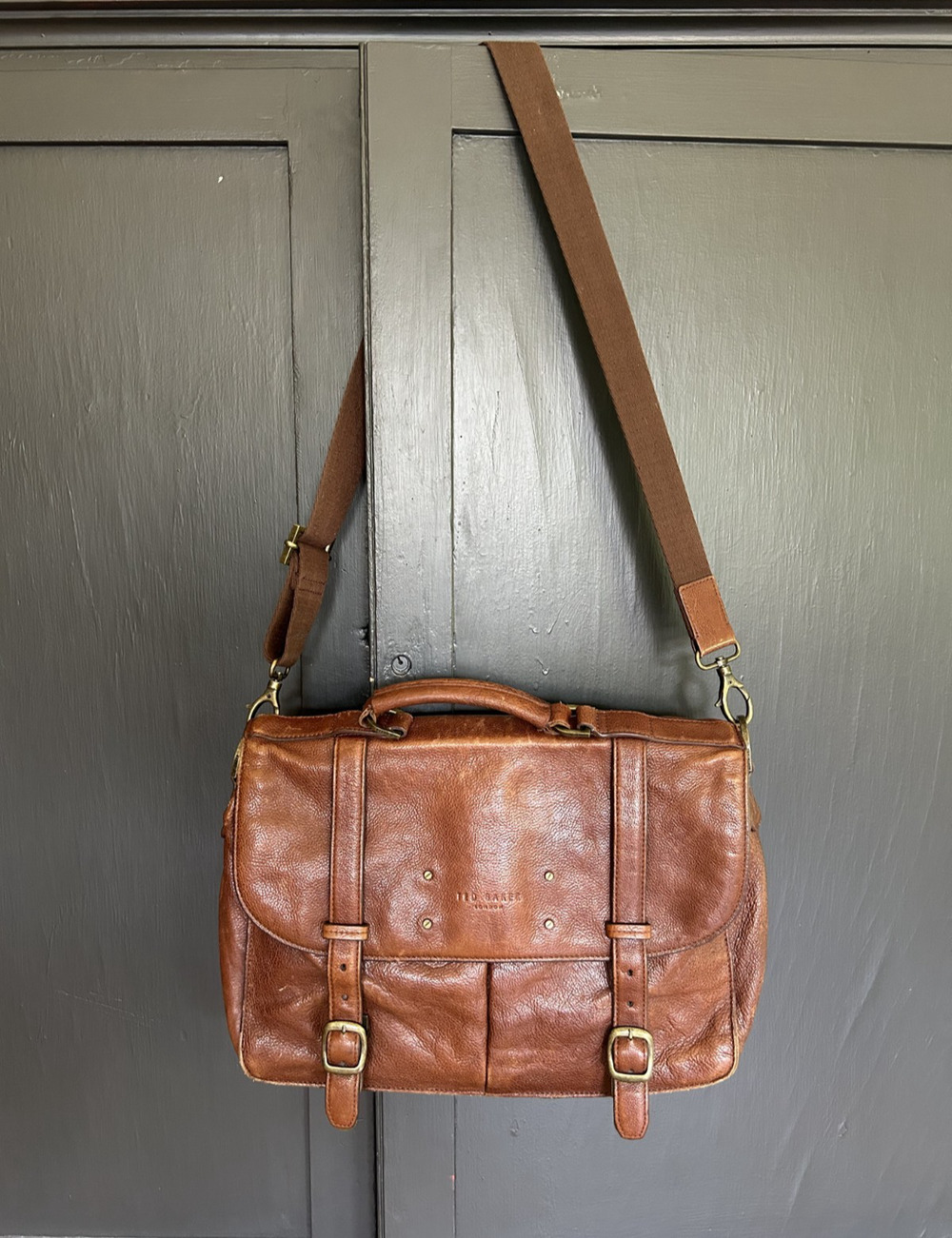 Ted Baker London Vintage-Inspired Leather Satchel Messenger Laptop Bag